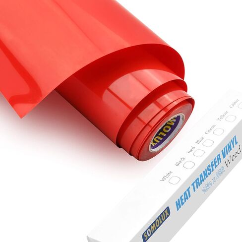 SOMOLUX HTV Iron on Vinyl 12inch x12feet Roll Easy to Cut & Weed Heat Transfer Vinyl DIY Design for T-Shirts Glossy Black in Kuwait