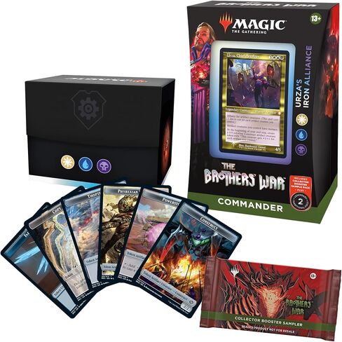 Magic: The Gathering The Gathering The Brothers’ War ذات الإطار القديم Commander Deck - راية ميشرا المصقولة (أزرق-أسود-أحمر) + حزمة عينة معززة لهواة التجميع in Saudi Arabia