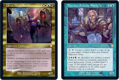 Magic: The Gathering The Gathering The Brothers’ War ذات الإطار القديم Commander Deck - راية ميشرا المصقولة (أزرق-أسود-أحمر) + حزمة عينة معززة لهواة التجميع in Saudi Arabia