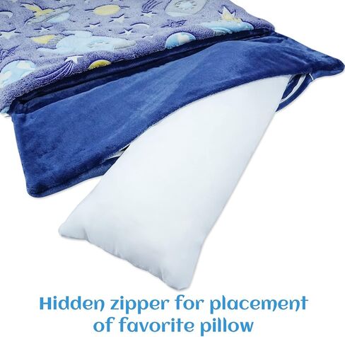 أكياس نوم للأطفال، حقيبة نوم تتوهج في الظلام للأطفال، سجادة قيلولة للأطفال الصغار مع وسادة وبطانية للنوم والرعاية النهارية ومرحلة ما قبل المدرسة (62 بوصة × 28 بوصة) in Kuwait