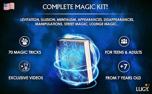 LUGY Magic Secrets - Magic Set for Beginners & Kids - Learn 70 Basic Level Magic Tricks - Comprehensive Magic Starter & Learning Kit - Includes Video Tutorials - Suitable for Age 7+ in Saudi Arabia