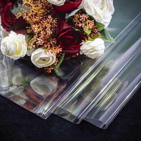 iLovepaper Clear Cellophane Wrap Roll 33''x115Ft, 3 Mil Thick Clear Cellophane Wrapping Paper|Christmas Wrap Roll|Cellophane Roll | Cellophane Wrap for Christmas Halloween Gifts, Baskets, Flowers in Saudi Arabia