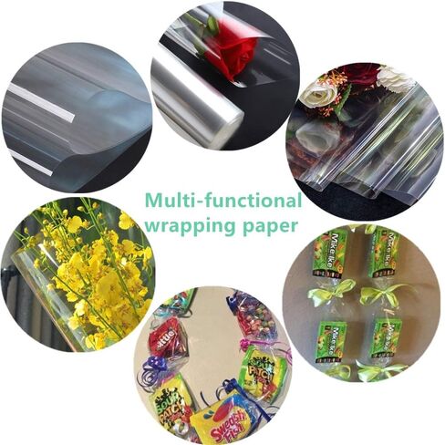 iLovepaper Clear Cellophane Wrap Roll 33''x115Ft, 3 Mil Thick Clear Cellophane Wrapping Paper|Christmas Wrap Roll|Cellophane Roll | Cellophane Wrap for Christmas Halloween Gifts, Baskets, Flowers in Saudi Arabia