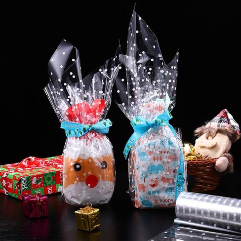 لفة ملفوفة من السيلوفان الشفافة من نوبيستي | لفة هدايا بسمك 2.5 مل لفة سيلوفان رول للهدايا سلال فن الزهور in Kuwait