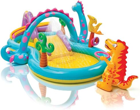 Intex Dinoland Backyard Inflatable Toddler Pool and Ocean Inflatable Pool Kids Play Center with Inflatable Pool Slide and Water Sprayers, Multicolor in Saudi Arabia