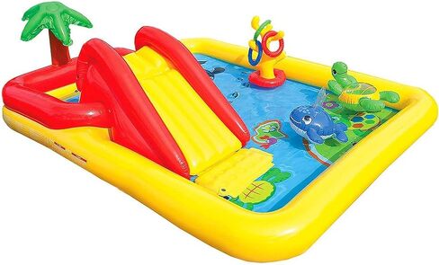 Intex Dinoland Backyard Inflatable Toddler Pool and Ocean Inflatable Pool Kids Play Center with Inflatable Pool Slide and Water Sprayers, Multicolor in Saudi Arabia