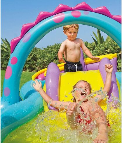 Intex Dinoland Backyard Inflatable Toddler Pool and Ocean Inflatable Pool Kids Play Center with Inflatable Pool Slide and Water Sprayers, Multicolor in Saudi Arabia