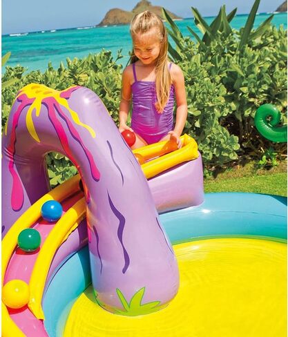 Intex Dinoland Backyard Inflatable Toddler Pool and Ocean Inflatable Pool Kids Play Center with Inflatable Pool Slide and Water Sprayers, Multicolor in Saudi Arabia