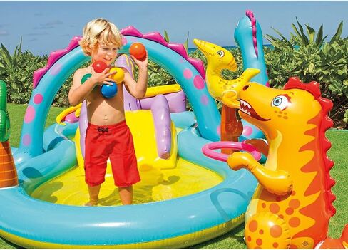 Intex Dinoland Backyard Inflatable Toddler Pool and Ocean Inflatable Pool Kids Play Center with Inflatable Pool Slide and Water Sprayers, Multicolor in Saudi Arabia