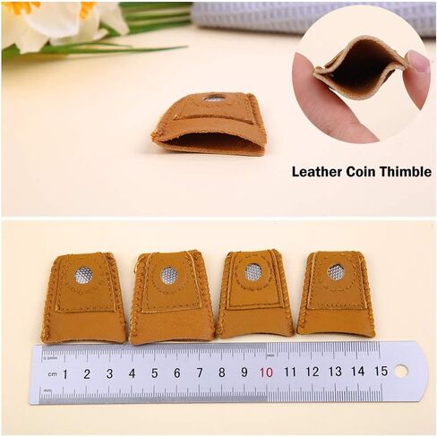 غطاء حماية للاصابع من الكشتبان للخياطة من 4 قطع، غطاء كشتبان للعملات المعدنية، غطاء كشتبان للحياكة والخياطة اليدوية، غطاء كشتبان للتطريز اليدوي in Kuwait