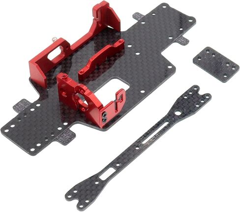 Treehobby Carbon Fibre Base Plate RC Car Chassis Armor Kit with Battery Mount and Motor Mount Compatible with WLtoys 1/28 284131 K979 K989 K999 RC Car Upgrades Parts (Red) in Kuwait