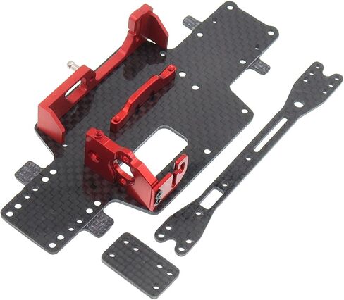 Treehobby Carbon Fibre Base Plate RC Car Chassis Armor Kit with Battery Mount and Motor Mount Compatible with WLtoys 1/28 284131 K979 K989 K999 RC Car Upgrades Parts (Red) in Kuwait