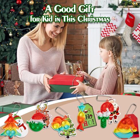 AMUHUA Halloween Party Favors for Kids - 24pcs Halloween Mini Push Pop Keychain Fidget Toys Ghost Pumpkin Witch Hat with Tags for Kids Halloween Gifts Goodies Bag Fillers in Kuwait