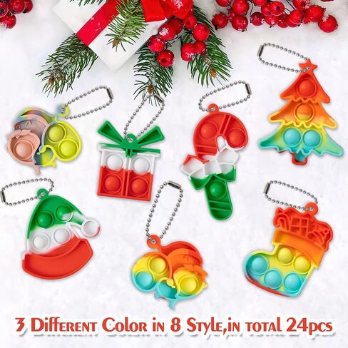 AMUHUA Halloween Party Favors for Kids - 24pcs Halloween Mini Push Pop Keychain Fidget Toys Ghost Pumpkin Witch Hat with Tags for Kids Halloween Gifts Goodies Bag Fillers in Kuwait