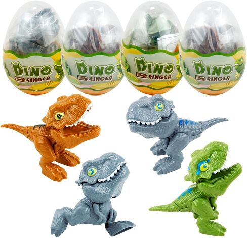 Sealive 4 Pack Dino Eggs for Kids - Hatching Dinosaur Eggs Building Blocks - Surprise Eggs with Bite Finger Dinosaurs - Dinosaur Gift for Birthdays, Christmas, Party Favors & Easter Basket Stuffers in Kuwait