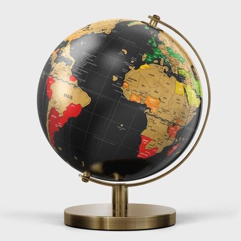 Luckies Of London World Globe Scratch Map | Scratch Off World Map | Interactive Map Of The World | Globe Decor & Travel Decor | Travel Map | Travel Gifts For Women & Travel Gifts For Men | Large Globe in Saudi Arabia