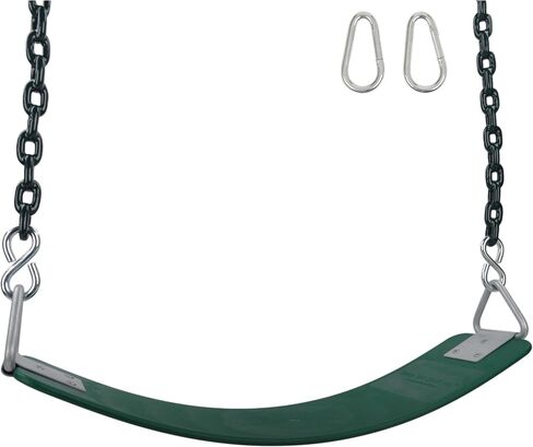 مقعد حزام من البوليمر التجاري من شركة Swing Set Stuff Inc. مع سلسلة مغلفة بشعار SSS سلسلة مطلية بالبوليمر التجارية ، أخضر in Saudi Arabia