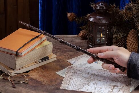 Handicraftviet اليد منحوتة الخشب عصا المعالج السحرية / عصا الساحرة الصولجانات الخشبية الحقيقية 15 بوصة للمعالجات / هدية سحرية لجميع القديسين، عيد الميلاد وحفلة عيد ميلاد / نجمة العصا الخشبية (S5) in Kuwait