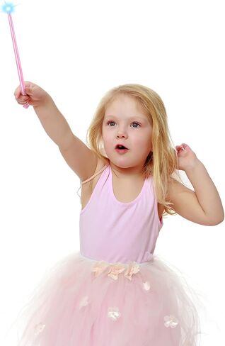 Gejoy 2 Piece Light up Wand Magic Wizard Wand Princess Fairy Wands Christmas Light Sound Toy Cosplay Props for Kids (Silver,Clear) in Saudi Arabia