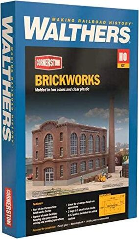 مجموعة نموذج مقياس Walthers Cornerstone HO - قاعدة Brick Craneway وStreet 3-Pack in Kuwait