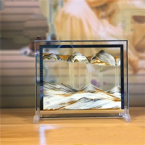 LCDOCLAK Moving Sand Art Picture (12 * 10 in),3D Hourglass Deep Sea Sandscape,3D Desktop Art for Home Office Decoration in Kuwait