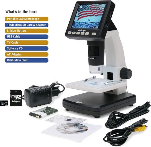 IQCREW by AmScope Kid's Premium Portable LCD Color Digital Microscope with Explorer's Worldwide Stamp Collecting Kit in Saudi Arabia