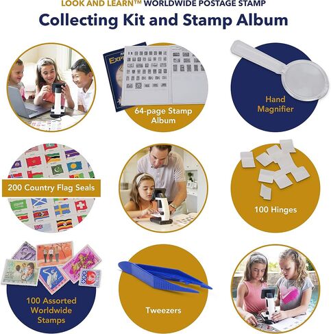 IQCREW by AmScope Kid's Premium Portable LCD Color Digital Microscope with Explorer's Worldwide Stamp Collecting Kit in Saudi Arabia