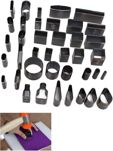 39 Shape Style Hollow Hole Puncher Leather Punching Tool,Mold Punching Die Set for Handmade DIY Leather Cutting Dies in Kuwait