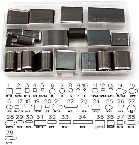 39 Shape Style Hollow Hole Puncher Leather Punching Tool,Mold Punching Die Set for Handmade DIY Leather Cutting Dies in Kuwait