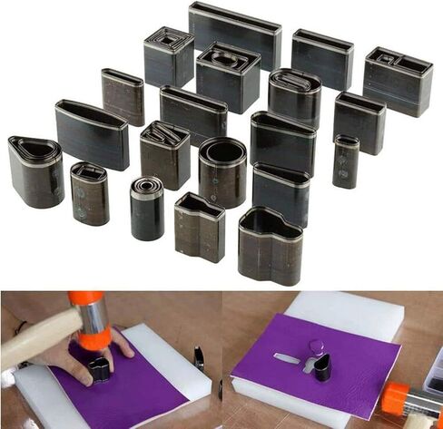 39 Shape Style Hollow Hole Puncher Leather Punching Tool,Mold Punching Die Set for Handmade DIY Leather Cutting Dies in Kuwait