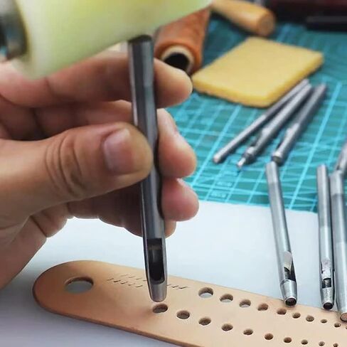 WUTA 0.5mm SPC Hole Punch Leather Steel Hollow Punch Set Leather Craft Puncher for Belt Watch Band Gasket in Kuwait