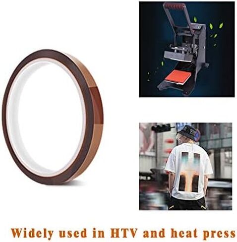 3 عبوات من ورق التيفلون PTFE مقاس 12 × 16 بوصة و3 لفات 10 مم × 33 م شريط حراري مقاوم للحرارة لنقل الضغط الحراري، حصيرة ورقية غير لاصقة قابلة لإعادة الاستخدام، تحمي الحديد، للآلات in Kuwait