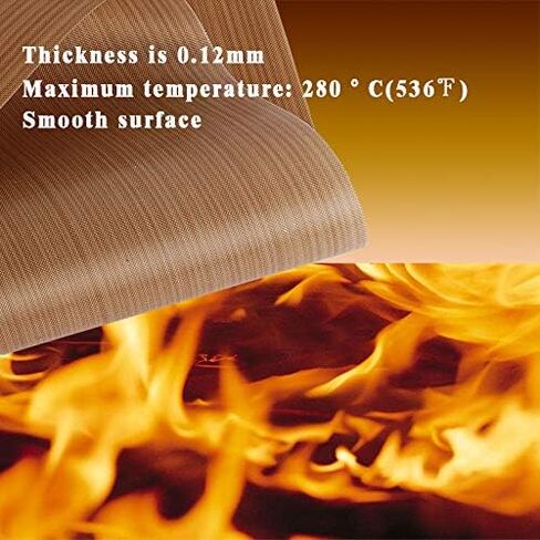 3 عبوات من ورق التيفلون PTFE مقاس 12 × 16 بوصة و3 لفات 10 مم × 33 م شريط حراري مقاوم للحرارة لنقل الضغط الحراري، حصيرة ورقية غير لاصقة قابلة لإعادة الاستخدام، تحمي الحديد، للآلات in Kuwait