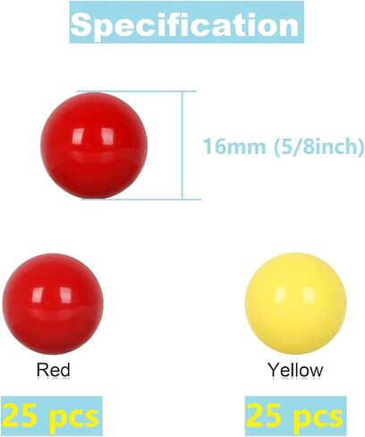 Laviesto Game Replacement Balls for Chinese Checker,50 pcs Solid Color Replacement Marbles Balls for Chinese Checkers, Marble Run, Marbles Game,Hungry Hungry Hippos(5/8 Inch) (2 Colors) in Kuwait