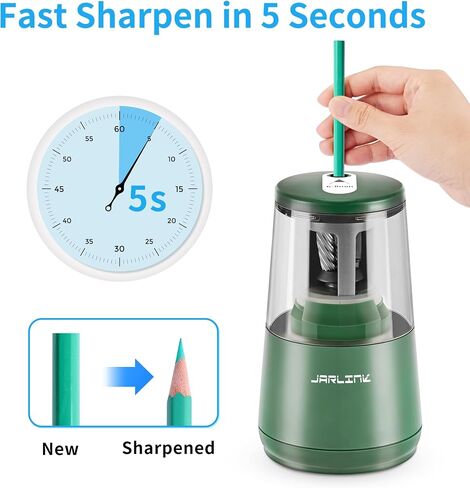JARLINK Electric Pencil Sharpener, Heavy Duty Helical Blade, Auto Stop in Kuwait