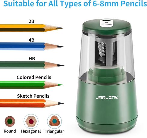 JARLINK Electric Pencil Sharpener, Heavy Duty Helical Blade, Auto Stop in Kuwait