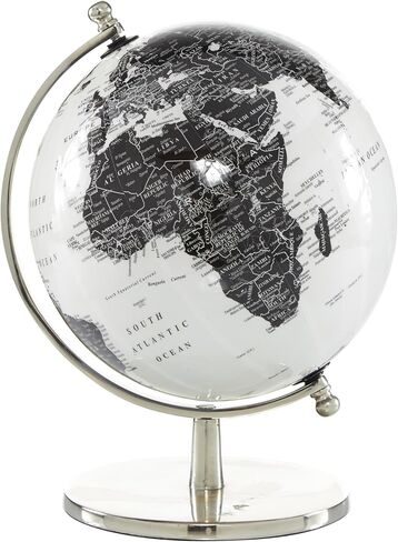 Deco 79 Aluminum Globe, 8" x 8" x 11", White in Saudi Arabia