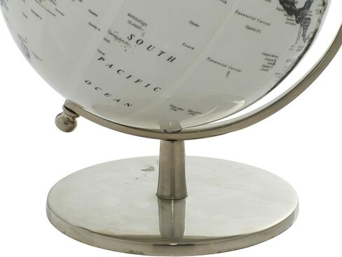 Deco 79 Aluminum Globe, 8" x 8" x 11", White in Saudi Arabia
