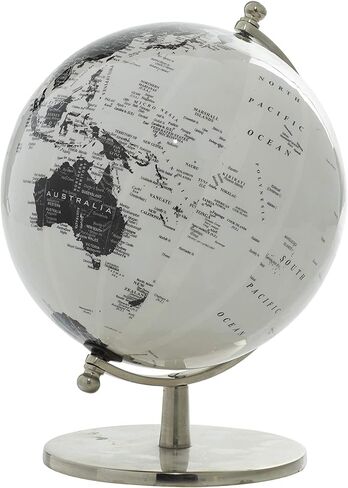 Deco 79 Aluminum Globe, 8" x 8" x 11", White in Saudi Arabia