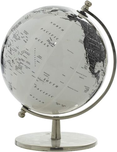 Deco 79 Aluminum Globe, 8" x 8" x 11", White in Saudi Arabia
