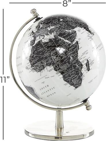 Deco 79 Aluminum Globe, 8" x 8" x 11", White in Saudi Arabia