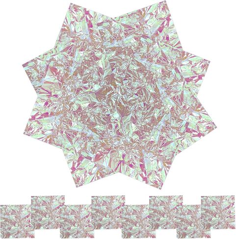 120 قطعة من أغلفة السيلوفان من AIKS، أوراق السيلوفان بألوان قوس قزح لتزيين الأعمال الفنية اليدوية والمزيد (7.5 × 7.5 بوصة) in Kuwait