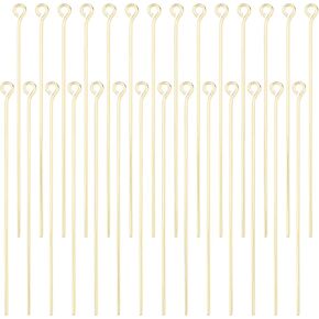 Beebeecraft 200Pcs/Box Ball Head Pins 18K Gold Plated Brass Ball Eye Pins 30mm Jewelry Making Findings for Charm Beads DIY Making, Head: 2mm in Kuwait