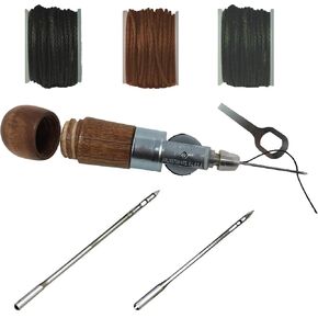 Repair Sewing Kit for Military Uniform, Gear, and Garments | Lock Stitching Awl Hand Tool for Thick Heavy Fabric, Belts, Shoes and Leather | Made in USA in Saudi Arabia