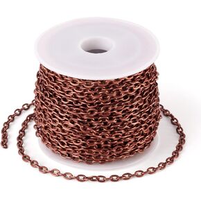 Pandahall 10 متر/10 ياردة سلاسل كابل الحديد الصليب الأحمر النحاس اللون تويست الصليب قلادة العثور على سلاسل الحجم: السلاسل: حوالي 4 مم طول 2.7 مم عرض 0.7 مم سمك in Kuwait