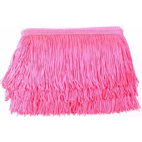 HEARTWISH Fringe Trim Lace Polyerter Fibre Tassel 4inch Wide 10 Yards Long for Clothes Accessories Latin Wedding Dress DIY Lamp Shade Decoration Black