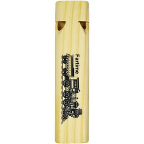 Fartime Wooden Train Whistle-2Tones 5.75" Length-Wood Train Whistle for Kids,Stocking Stuffers,Train Party Favors,Noisemakers,Theme Birthday Decorations,etc.