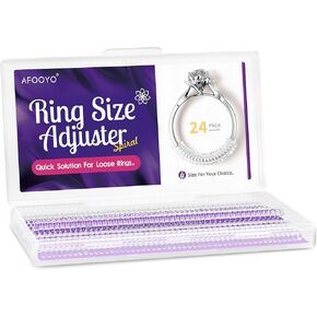 أداة ضبط حجم الخاتم للخواتم الفضفاضة - 24 عبوة من 4 أحجام لمقاس مجوهرات غير مرئي لعرض مختلف للسوار، مغزل لصنع واقي المجوهرات، فاصل، مقاس، مجرب - مجموعة تضييق السيليكون الحلزوني in Kuwait
