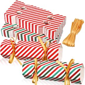 50 Packs Christmas Cracker Kit No Snap Xmas Party Table Favors Snowflake Reindeer DIY Christmas Party Cracker Candy Boxes for Holiday Dinner Decoration Gift (Snowflake)