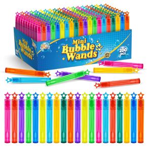 200 Pieces Mini Bubble Wands, Party Favors Assortment Toys for Kids,Themed Birthday, Halloween, Goodie Bags, Carnival Prizes, Wedding, Bubble Maker Outdoor Gifts for Girls & Boys in Kuwait